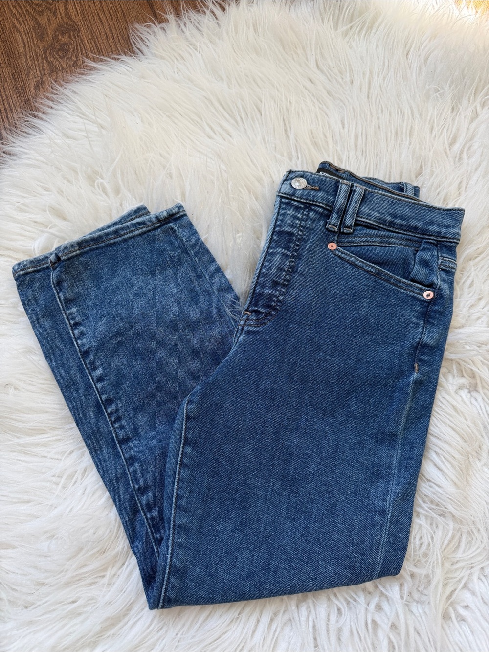 Express High-Rise slim Women's Jeans in Dark Blue